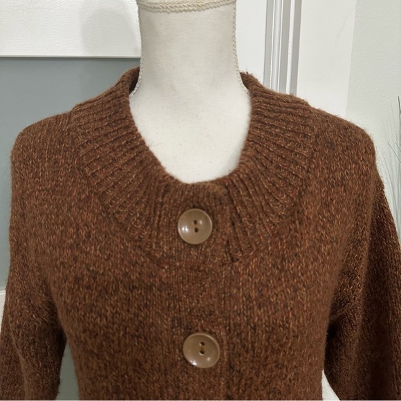 The Limited Longer Length Cardigan SZ Large Brown Chunky Wool Alpaca Blend EUC - Picture 3 of 10